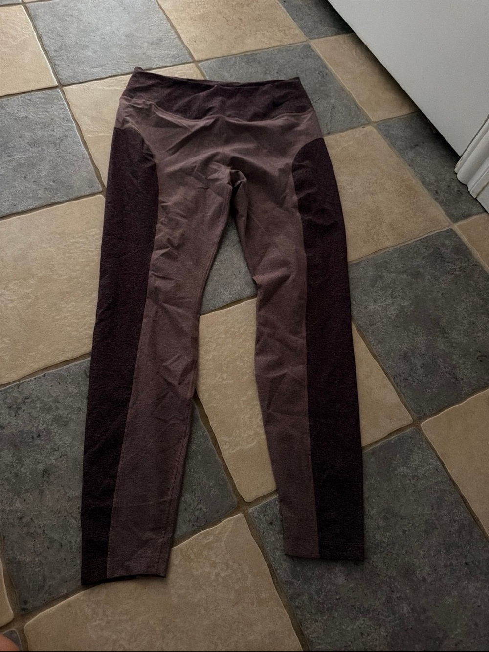 Nike Two-Tone Burgundy Athletic Leggings